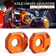Orange With Logo Motorcycle Rear Axle Block Chain Adjuster Regulator Sliders Tensioner For 125 DUKE 