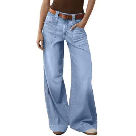 Autumn New Elastic High-waisted Spice Girl Fashion Loose Straight Women's Jeans