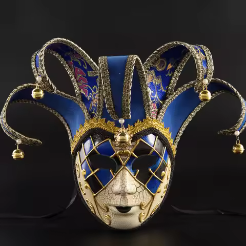 Mask Plastic Womens Stage Performance Crack Texture Personality Party Party Masquerade Clown Style F