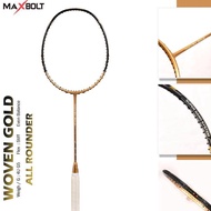 MAXBOLT Woven Gold Limited Edition Badminton Racket 4U/G5 ,35 lbs, Even balance Racket