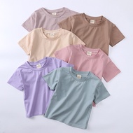 Solid Color Boys T Shirts Summer Kids T Shirt Girl Clothes Cotton Short Sleeve Childen Girls Tops Fa