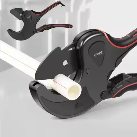 Pipe Cutter 32mm-75mm Aluminum Alloy Body Ratchet Scissor Pipe Cutter PVC/PU/PP/PE Hose Cutting Hand