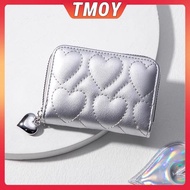 TMOY Wallet Women Credit Business Card Holder Love Shaped Zipper Small Cute Card Wallets For Woman F