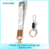 ALEXIS กระเป๋าแบบพกพาที่ทนทานมีห่วงกุญแจซองใส่บัตรบัตรประจำตัวสายคล้องพวงกุญแจคุณภาพสูง