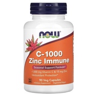 Now Foods, C-1000 + Zinc Immune , 90 / 180 Veg Capsules, 100% Vegetarian