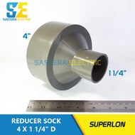 Vlok Sok 4 x 1 1/ 4" inch PVC Superlon / Reducer Sock 4 x 1 1/ 4" PVC Over Sock Increaser 4 x 1 1/4