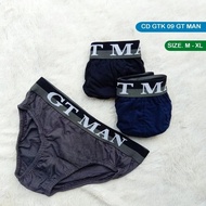 3 Pcs Celana Dalam GT Man GTK 09 - CD Pria Dewasa - Kotak Biru Cowok Sport Boxer