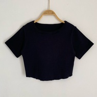 Korean Women's Plain Basic Crop Top | T-shirt | Crop Top