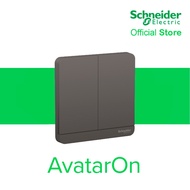 Schneider Avataron Flush Switch 2G 2W 250V 16AX Dark Grey