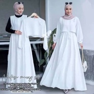 gamis maxy crop top terpisah bahan crinkle airflow