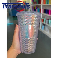 Ready✅ Starbucks Embossed Studded Straw Cup Diamond Frosted Durian Cold Cup Bottle Starbuck Tumbler TTS