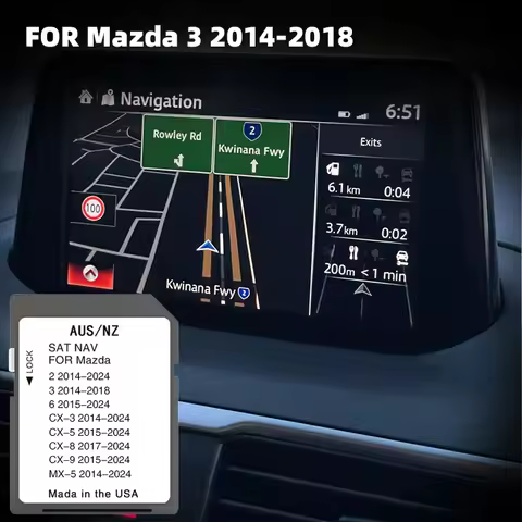 Suit for Mazda 3 2014-2018 Vehicle Update 2024 Australia New Zealand maps SD Card GPS Compatible Con