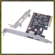 PCIE USB 3.2 GEN2 10G + Type C 10G Adapter PCI Express X4 Expansion Card Riser ASM1142 Chip Controll