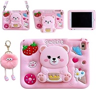 3D Cute Bear Case for Samsung Galaxy Tab A11 2025 /Tab A9 2023 8.7 inch,Kawaii Cartoon Sweet Bear So