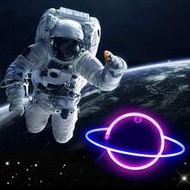 1pc Planet Neon Light, Bright LED Planet Neon Sign Planet 11.8x6.9in (Approx. 30x17.5cm) USB Or Batt