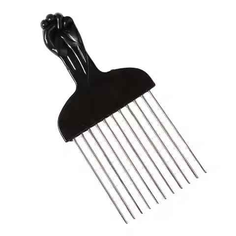 Metal Hair Pick Curly Hair Styling Hair Comb Fist Afro Pick Portable