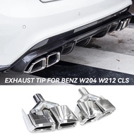 2pcs/set 304 Stainless Steel Car Quad Exhaust Tip For Mercedes Benz W212 E63 W204 Muffler Exhaust Ti