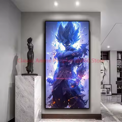 Dragon Ball Hanging Painting: Sun Wukong, Super Saiyan, Super Blue, Freedom, Extreme Spirit, White G