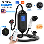 AFYEEV 3.5kW EV Charger 3 Pin Plug 6-13A Electric Car Charger Cable Type 2 to 3 Pin Plug for up to 1