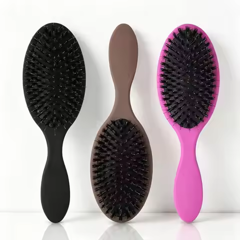 ARLANY Matte Boar Hair Extension Brush with Nylon Gentle Anti-Static Detangler for Hair Extensions P
