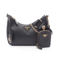 【二手】Prada PRADA 肩背包 2005 復刻版 1BH204 黑色 Saffiano 皮革 2005 復刻版 兩用單肩背包 女士 二手 A