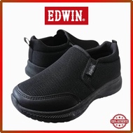 EDWIN Black Primary Secondary Slip On Breathable School Shoe Kasut Sekolah Hitam Budak Sarung EW3012