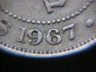 香港鎳幣-1967年英屬香港五毫鎳銅幣(英女皇伊莉莎伯二世戴冠像)