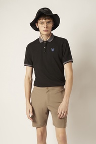 ESP เสื้อโปโลลายเฟรนช์ชี่ ผู้ชาย สีดำ | Frenchie Polo Shirt | 03742