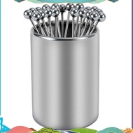 20PCS Metal Cocktail Picks with Holder Kit, Stainless Steel Cocktail Picks, Reusable Cocktail Skewer