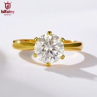 IsRainy 1-5CT Moissanite 18k Gold Plated 925 Sterling Silver Ring Anniversary For Women Men