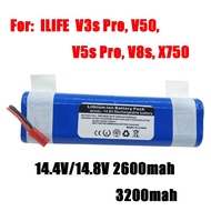 Vakaumus 14.8V 2600mah 3200Mah 18650 Lithium Battery For ILIFE V3s Pro V50 V5s Pro V8s X750 Robot Vacuum Cleaner Battery