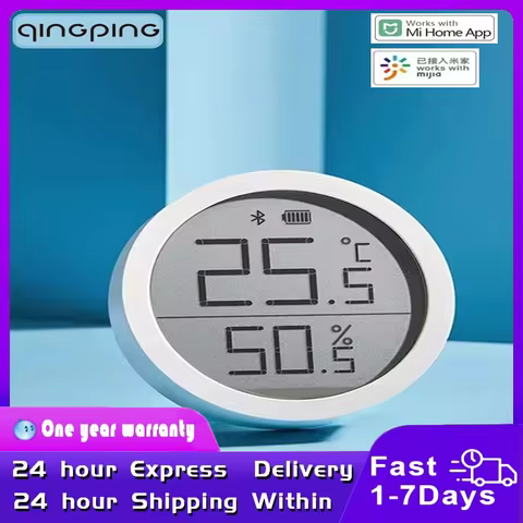 Qingping Temperature Humidity Sensor Digital High-precision Indoor LCD Screen Data Automatic Recordi