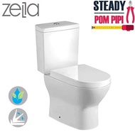 ZELLA C-200 WASHDOWN WATER CLOSET S-TRAP / TWO PIECE TOILET BOWL SET / MANGKUK TANDAS (SELF COLLECT 