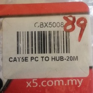 X5 cat5e pc to hub 20 meters