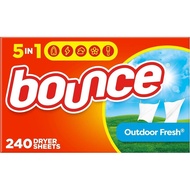 Bounce Dryer Sheets Laundry Fabric Softener, Outdoor Fresh Scent, 240 Count