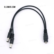 30cm 50cm DC 1 Female To 2 Male Way Connector DC Plug Power supply Splitter extend Cable 5.5x2.1mm c
