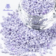 1pound 12/0 Glass Seed Beads Baking Paint Round Hole Round Lilac 2-3x1.5-2mm Hole: 0.8mm 450g/Pound