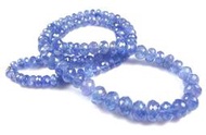 【天然寶石DIY串珠材料-超值回饋組】夢幻極品藍紫色丹泉石大顆算盤刻面珠串項鍊限量款