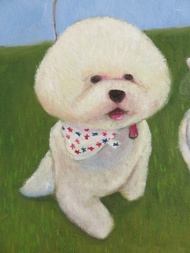 (客製化禮物) (聖誕禮盒)手繪寵物油畫