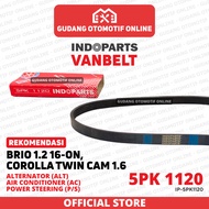 Fanbelt Fanbelt ALT AC P/S Brio 1.2 1200CC 2016 Corolla Twin Cam 1.6 1600CC 5PK 1120 Indoparts