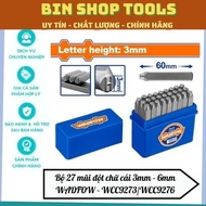Set of 27 3mm, 6mm letter punches, letter set from A to Z, WADFOW WCC9273/WCC9276 symbol
