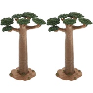DOITOOL 2Pcs Model Tree Mini Baobab Tree Miniature Artificial Trees Train Scenery Architecture Trees