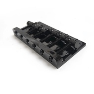 6 String Bass Guitar Bridge Black Metal Fixed Saddle Bridge Guitar Tailpiece