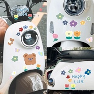 Colorful Flower Decorative Car Stickers for Motorcycle Niu Yadea Aima Electric Scooter Cute Cartoon 