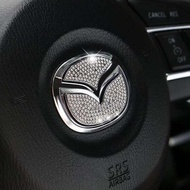 Mazda Car Steering Wheel Logo Diamond Emblem Decoration Stickers Car Accessories for CX5 CX7 CX3 CX9 RX MX Mazda 2 3 5 6 8