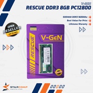 V-GeN 8GB DDR3 1600Mhz SODIMM RAM Laptop VGen RESCUE