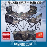 Camping Chair and Table Set Meja Kerusi Camping Chair Foldable Camping Table and Chairs Outdoor Set 