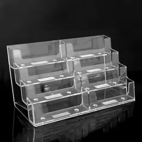 1pcs Clear Desk Shelf Box Storage Display Stand Transparent Desktop Bussiness Card Holder Place Card