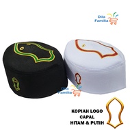 Hajj Cap Logo Thick Capal White Black Modern Adult Prayer Raya School Boys Kurta Malay Clothes
