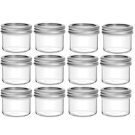 Mason Jars 4oz glass jars with lid ขวดใส่แยม 120ml (12ใบ/ชุด) โหลกระปุกกลม ขวดน้ำพริก โหลแก้ว